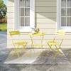 Whizmax 3-Piece Outdoor Bistro Set - Folding Metal Table & 2 Chairs, Compact Patio Furniture for Small Spaces, Porch, Balcony, Garden & Poolside - 2 of 4