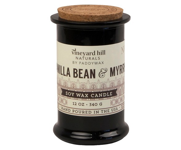 Glass Candle Vanilla Bean & Myrrh 12oz - Vineyard Hill Naturals by Paddywax&#174;