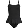 Lands' End Women's Sculpting Suit Ruffle Bandeau One Piece Swimsuit - 3 of 4