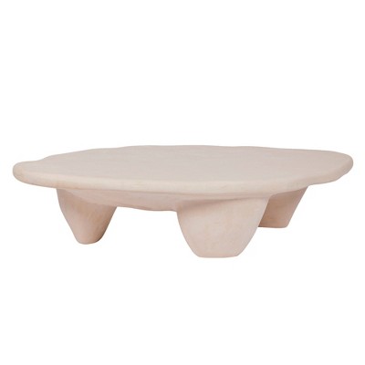 TOV Furniture Athen Faux Stone Coffee Table in Nude