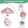 Unique Bargains Handmade Men Suits Formal Boutonnieres Wedding Corsage Lapel Pin Flower Brooch Butterfly Buckle 16 Pcs Dirty Pink - 2 of 4