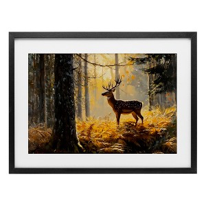 Stupell Industries Spotted Stag in Autumn Wilderness Framed Print Under Glass Art - 1 of 4