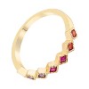 Slickblue Boho Chic Multi-Color CZ Half Eternity Band, Rose Gold, Gold, or Silver Plated, Ombre Princess Cut Design, Size 5-10 - 3 of 3