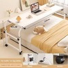 Overbed Table with Wheels, Adjustable Height & Length Rolling Desk for Home Office, Hospital & Bedroom - 2 of 4