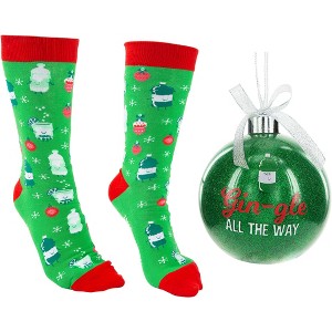 Pavilion Gift Company - Gin-gle - 4" Ornament  with Unisex Holiday Socks - Tree Ornaments - 1 of 4