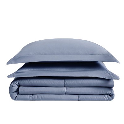 King Blue Microfiber Down Alternative Bedspread Set