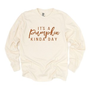 Simply Sage Market Women's It's A Pumpkin Kinda Day Long Sleeve Garment Dyed Tee - 1 of 4