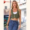 Allegra K Women's Vintage Button-Up Sleeveless Cropped Jean Waistcoat Vest - 2 of 4