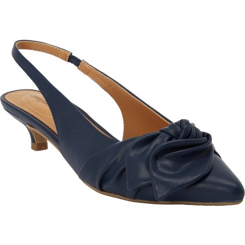 Comfortview Wide Width Tia Slingback Low Heel Women's Dress Shoes - 7 M,  Navy Blue : Target