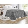 Plazatex Soft Plush Corduroy Lined Oversized Blankets All Season Comfort for Bedroom or Lounging on Couch Grey - King - 2 of 4