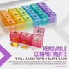MEDca Weekly Pill Organizer Case: 3 Times/Day Box: Large Plastic Dispenser w/ 7-Daily Morning Noon & Night Compartments for Pills, Supplements - 3 of 4