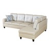DOMETOUR Latte Color Semi PU Synthetic Leather 3-Piece Couch Living Room Sofa Set - 3 of 4