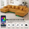 Whisen 130" Sectional Sofa, Modern U-Shaped Sectional Sofa, Upholstered Couch with 6 Pillows - 4 of 4