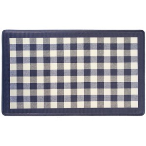 Kate Aurora Navy & White Buffalo Plaid Memory Foam Anti-Fatigue Kitchen Floor Mat 30 In. W X 18 In. L - 1 of 3