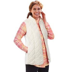 Woman Within Zip-Front Quilted Vest - 1 of 4