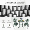 Tangkula Rose Design Bistro Set Antique Aluminum Bench Patio Garden Chair for Outdoor White - 2 of 4