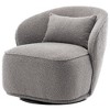 Boucle Upholstered Swivel Barrel Chair - Kinwell - 2 of 4