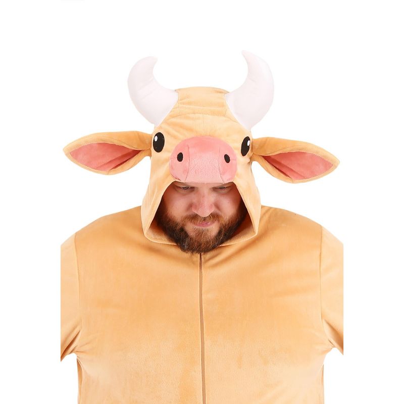 HalloweenCostumes.com 2X  Men  Men's Plus Size Brown Cow Adult Costume, Pink/Brown, 2 of 5