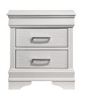 Vynxaria Modern White Wood 2-Drawer Nightstand, Contrast Finish Legs & Handles, Slat Support System, Glam Accent - 2 of 4