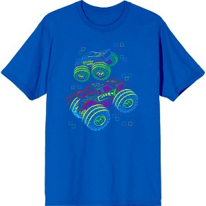 Neon Monster Trucks Adult Crew Neck Short Sleee Tee - 1 of 2