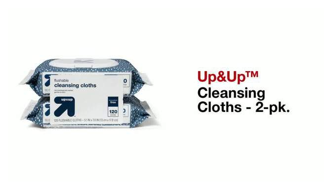 Cleansing Flushable Cloths - Fragrance Free - up & up™, 5 of 8, play video