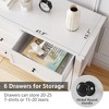 Coucheta Dresser for Bedroom, 6 Chest of Drawer Dresser Organizer, Modern Wood Storage Cabinet for Living Room, Closet Storage, Entryway, Hallway - 4 of 4