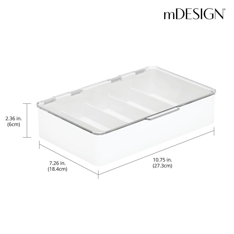 mDesign Plastic Stackable Eyeglass Storage Organizer, 5 Sections, 4 of 10