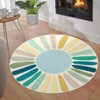 Luxurious Pearl Velvet Rug with Scorching Sun Print, Foldable, Non-Slip, Kid & Pet Friendly, Easy Care for High-Traffic Areas - 4 of 4