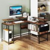 Tangkula L-Shaped Gaming Desk w/ LED Lights & Power Outlets Monitor Stand Fabric Bag - 2 of 4