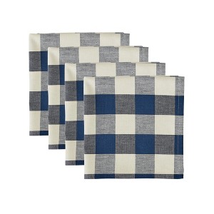 Design Imports Check Napkin Set/4, Sailor Blue - 1 of 3