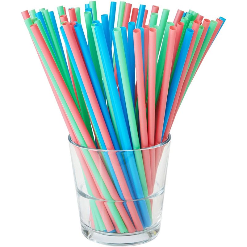 500-Pack Eco-Friendly PLA Disposable Drinking Straws, Plant Based, Compostable & Biodegradable, Alternative to Plastic Straws, Green Blue Red 8.3", 3 of 6