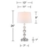 360 Lighting Solange Modern Table Lamps Set of 2 with Round Risers 26" High Clear Crystal White Drum Shade for Bedroom Living Room Bedside Nightstand - 4 of 4