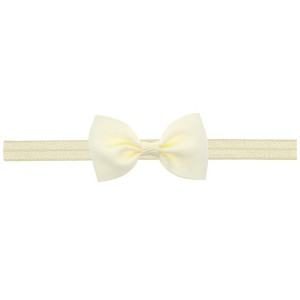 MyKids-Usa Newborn Baby 2 pcs. Small Size Bow Patched Pattern Solid Color Elastic Headband - 1 of 4