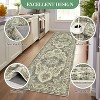 2x6 Entryway Runner Rug, Washable Ultra-Thin Non-Slip Vintage Farmhouse Accent Carpet, Indoor Floor Mat for Hallway,Kitchen,Bathroom,Laundry,Taupe - 3 of 4