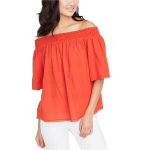 Rachel Roy Womens Smocked Baby Doll Blouse - 1 of 1