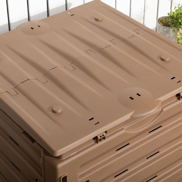 Outsunny 120 Gallon Compost Bin, Large Composter with 80 Vents and 2 Sliding Doors, Lightweight & Sturdy, 6 of 6