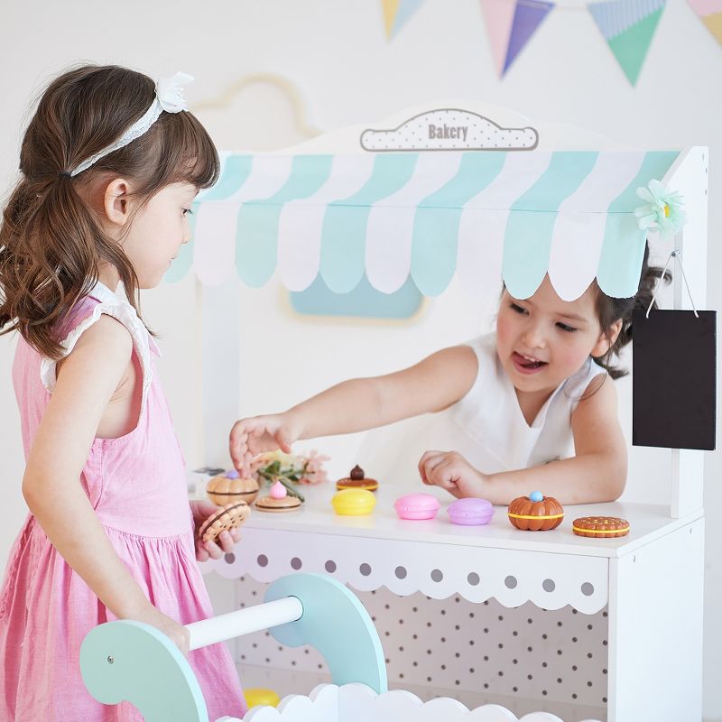 Teamson Kids My Dream Bakery Shop and Pastry Cart Wooden Play Set, White/Mint, 6 of 14