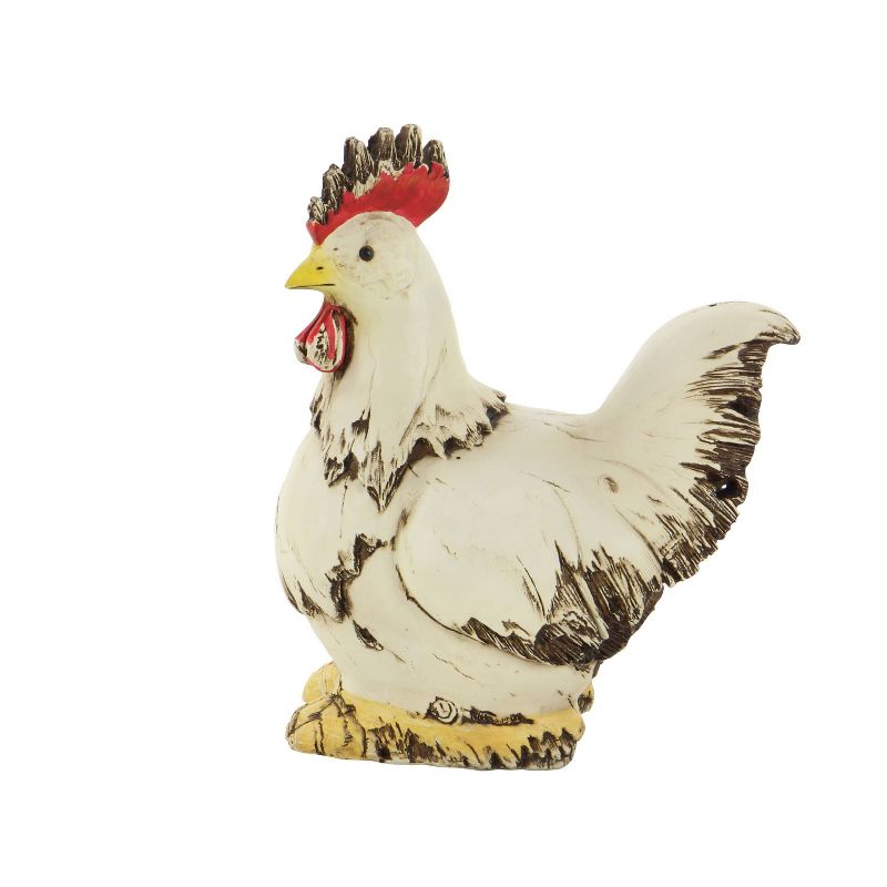 12&#34; x 11&#34; Magnesium Oxide Farmhouse Rooster Garden Sculpture White - Olivia &#38; May, 6 of 11