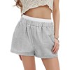EXLURA Women's Stripe Print Exposed Boxer Shorts Elastic High Waisted Wide Leg Y2K Workout Gym Shorts - 3 of 4