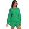 ATHLECHIC Women's Outfits Batwing Sleeve Oversized Sweatsuit Casual Fall Tracksuit Short 2 Pieces Sets - 4 of 4