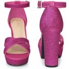 Perphy Women's Glitter Crisscross Strap Chunky Platform Heels - 2 of 3