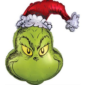 Anagram Pre-Inflated Helium Grinch Supershape Foil Balloon - 1 of 3
