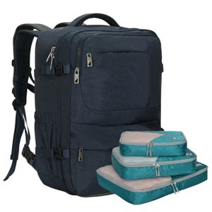 Hynes Eagle 44L Travel Backpack – Expandable Carry-On Luggage with Laptop Sleeve x 3 Piece Packing Cube Set - 1 of 4