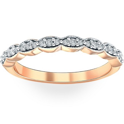Pompeii3 1/5 cttw Diamond Stackable Womens Wedding Ring 14k Rose Gold