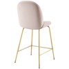 Modway Scoop Gold Stainless Steel Leg Performance Velvet Counter Stool Pink - 3 of 4