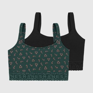 Hanes Women's 2pk Holiday Lace Bralette - 1 of 4