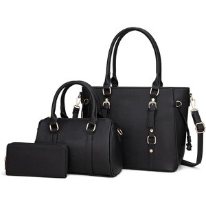 West 3PCS Purses for Women Tote Bag and Wallet Set Shoulder Satchel Handbags - 1 of 4