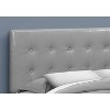 Monarch Specialties Bed Headboard Only Queen Size Bedroom Upholstered Pu Leather Look Grey Transitional - 4 of 4
