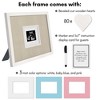 Americanflat 12x16 Baby Shower Guest Book with 80 Heart Tokens - Fits 3x4 Baby Sonogram or Photo - Includes Pink and Blue Mats - White - 3 of 4