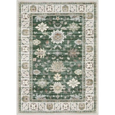 Lahome Vintage Washable Farmhouse Area Rug-Rustic Carpet for Living Room, Bedroom, or Entryway